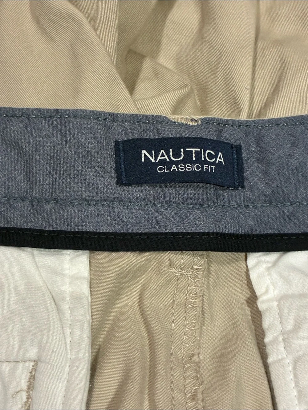 Nautica Men's Flat Front 8” Deck  Shorts in True Stone, Size 30W